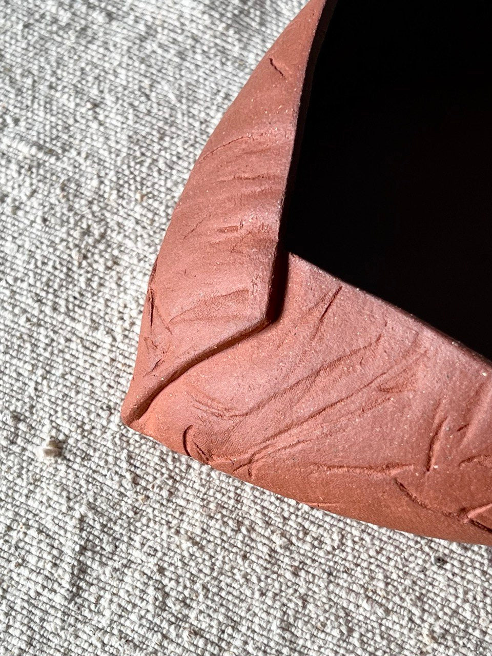 7" Red Textured Conic Bowl