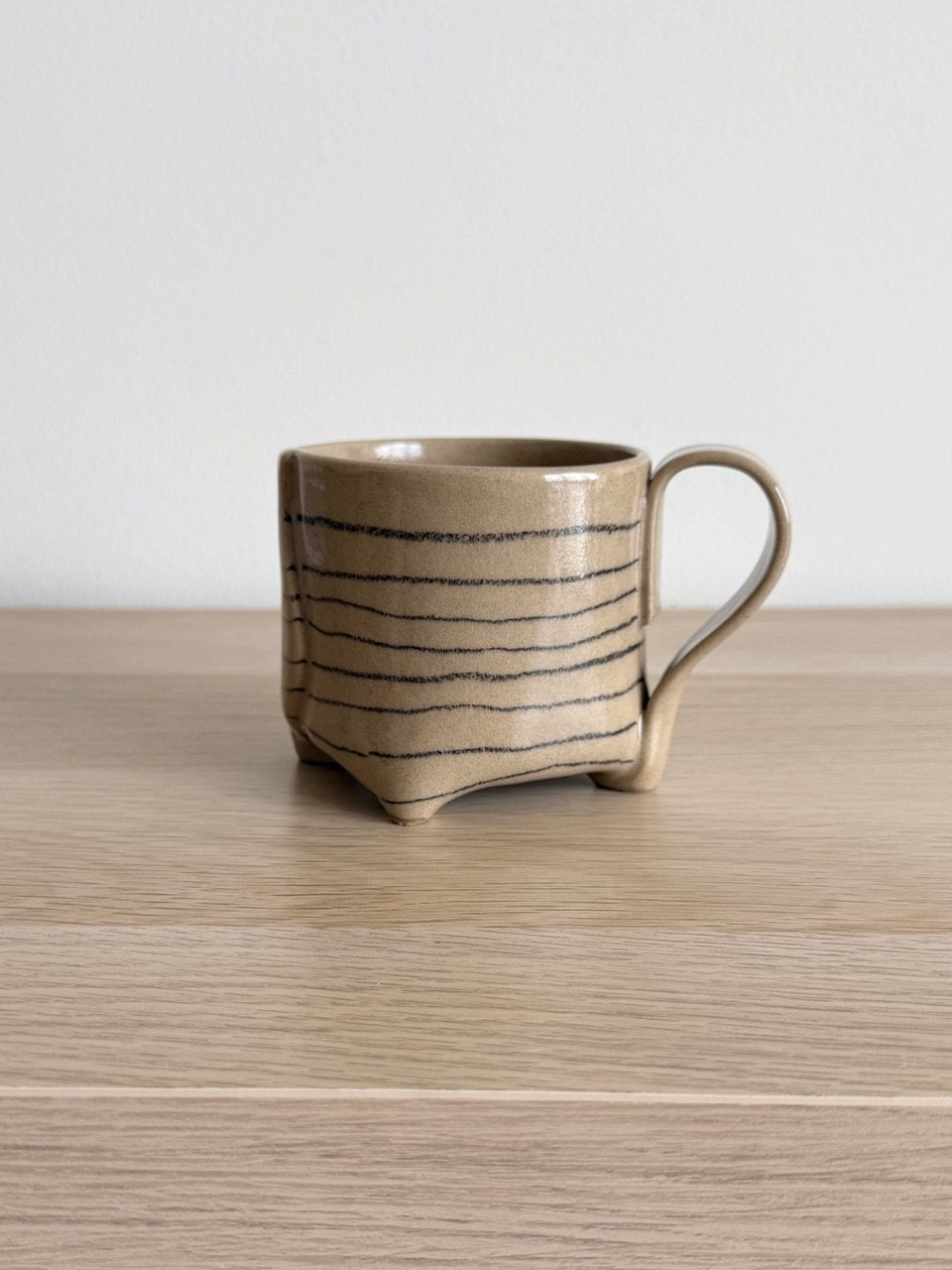 Striped Tea Cup with Handle| 10oz