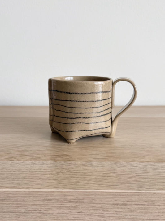 Striped Tea Cup with Handle| 10oz