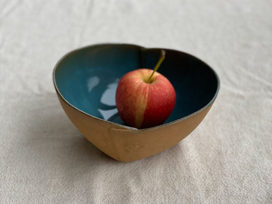 Beige and Deep Blue Ceramic Bowl