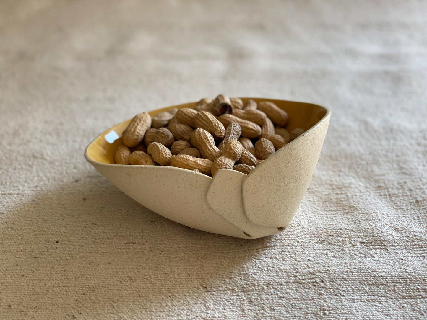 Yellow Leaf Design Ceramic Bowl