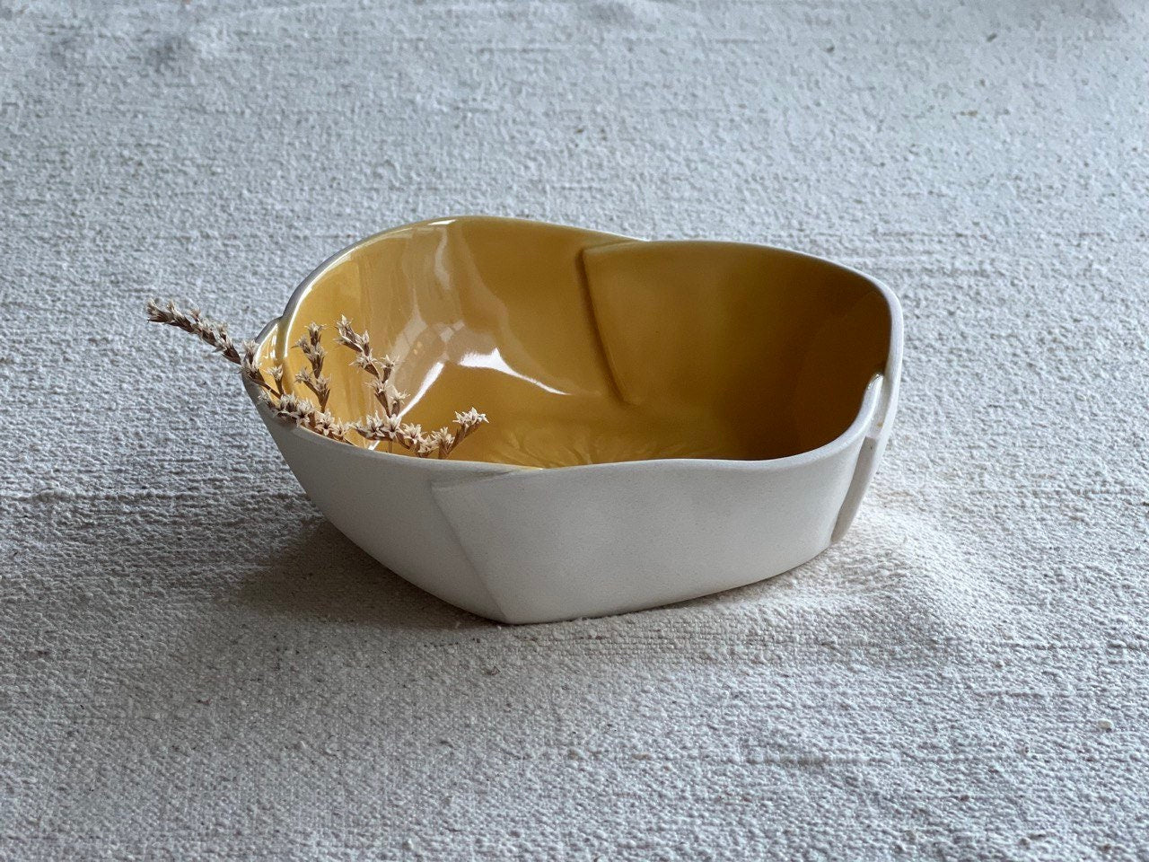 7" Yellow Sunflower Porcelain Bowl