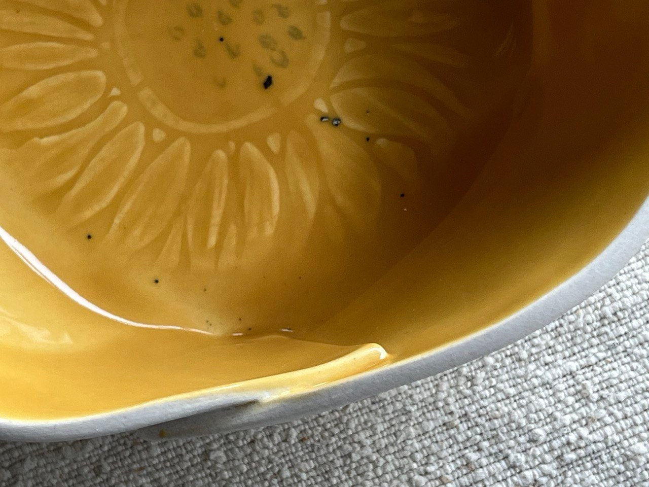 7" Yellow Sunflower Porcelain Bowl