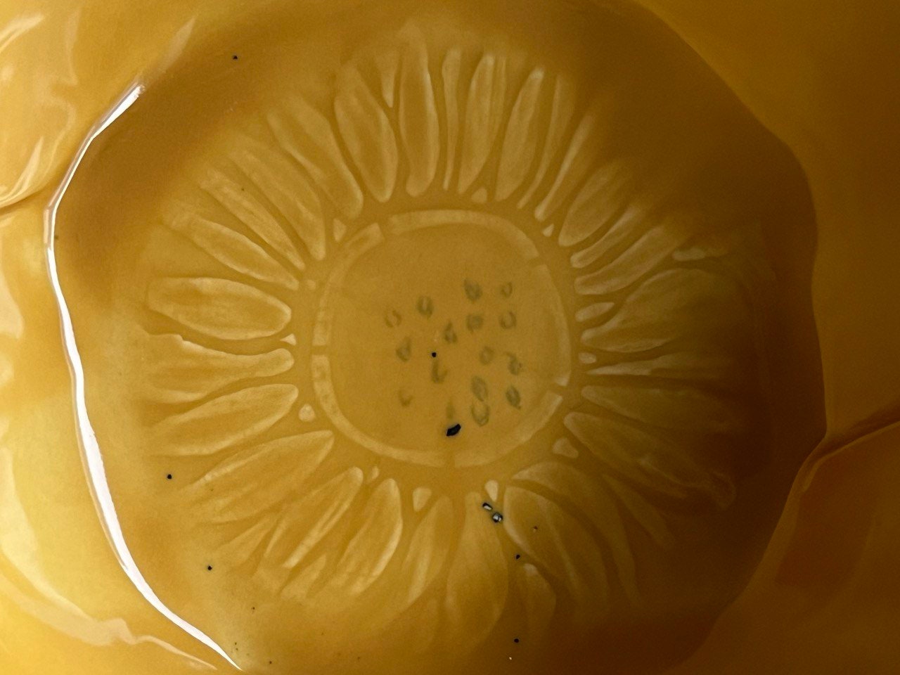 7" Yellow Sunflower Porcelain Bowl