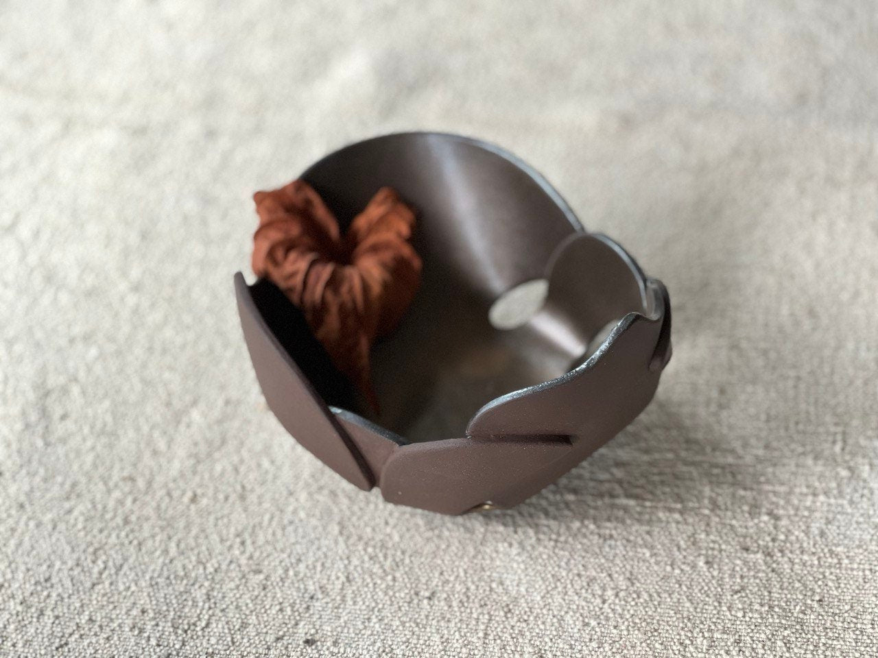 Burnt Umber and Gold Leaf Decorative Bowl