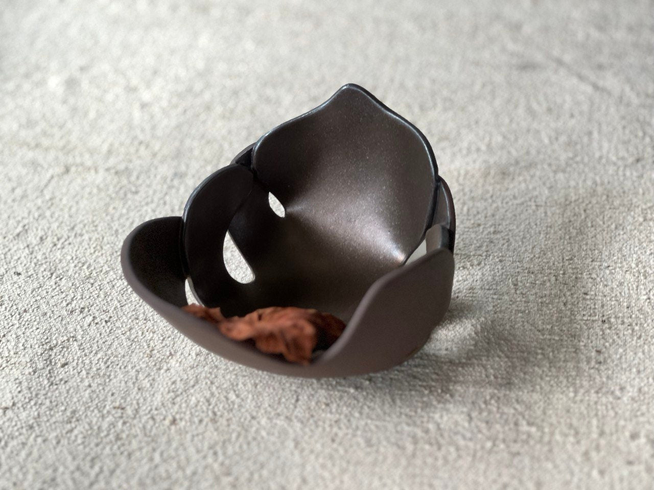 Burnt Umber and Gold Leaf Decorative Bowl