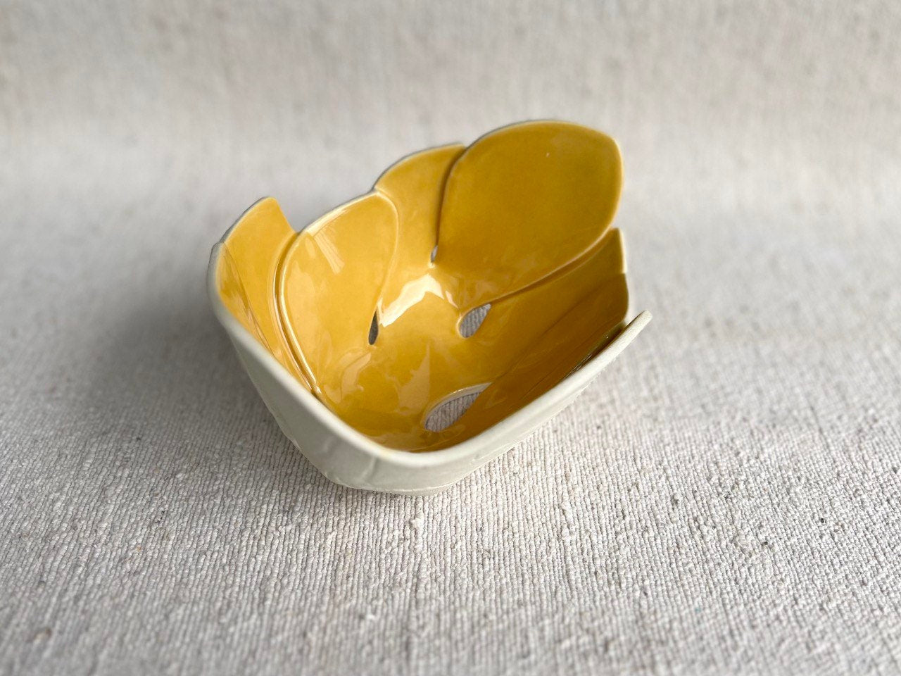 Yellow Contemporary Monstera Bowl